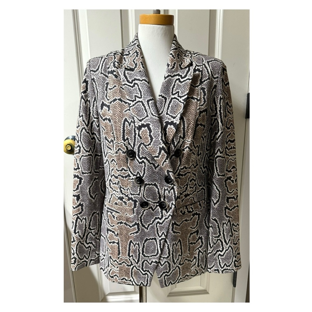 Cabi Python Print Double Breasted Blazer Jacket 3… - image 4